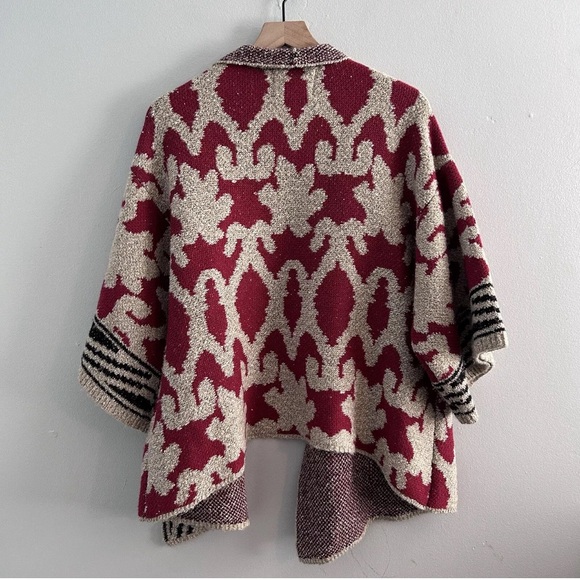 Lucky Brand Open Cardigan Women’s Small Sequoia Intarsia Shawl Sweater Kimono - Picture 4 of 7